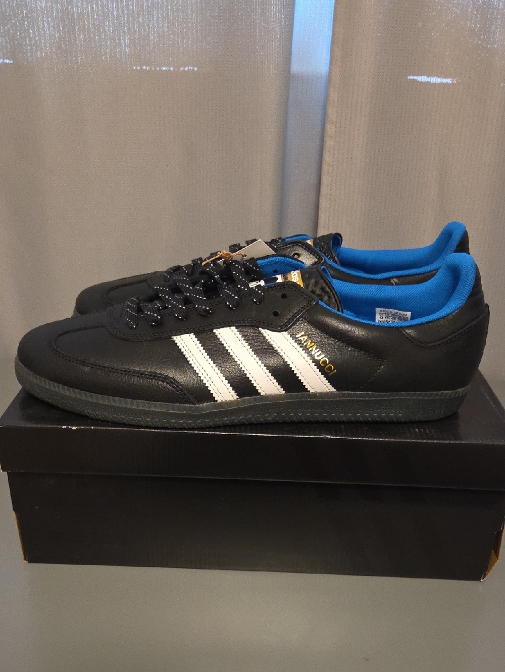 adidas Samba ADV RYR Gino Ianucci Black White Blue Mens Sneakers Size 13